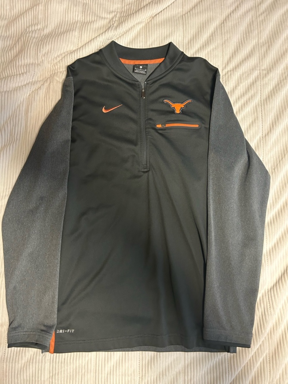 Nike S Texas Longhorns Drifit 1/4 Zip Pullover Charcoal